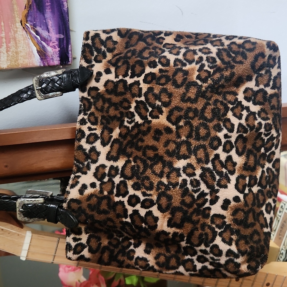 Vintage Brighton Leopard Faux Fur and Leather Shoulder Bag - Picture 5 of 15